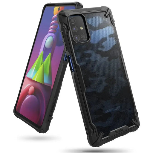 Ringke Fusion X Design durable PC Case with TPU Bumper for Samsung Galaxy M51 Camo Black (XDSG0043) - Cell phone cases