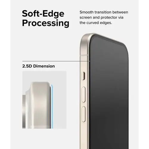 Ringke iPhone 15 Plus Screen Protector Premium Tempered Glass 9H with installation jig Transparent - iPhone 15