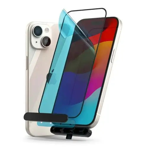 Ringke iPhone 15 Plus Screen Protector Premium Tempered Glass 9H with installation jig Transparent - iPhone 15