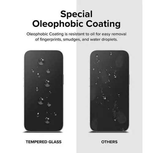 Ringke iPhone 15 Plus Screen Protector Premium Tempered Glass 9H with installation jig Transparent - iPhone 15