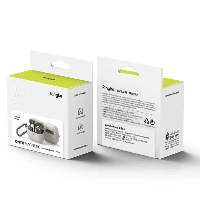 Ringke Onyx MagSafe Case for Samsung Galaxy Buds 3 / 3 Pro - Gray - Cell phone cases and covers<<<HurtelXML