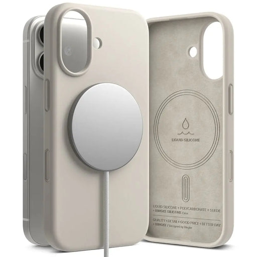 Ringke Silicone Magnetic MagSafe Case for iPhone 17 - Beige - Cell phone cases and covers<<<HurtelXML
