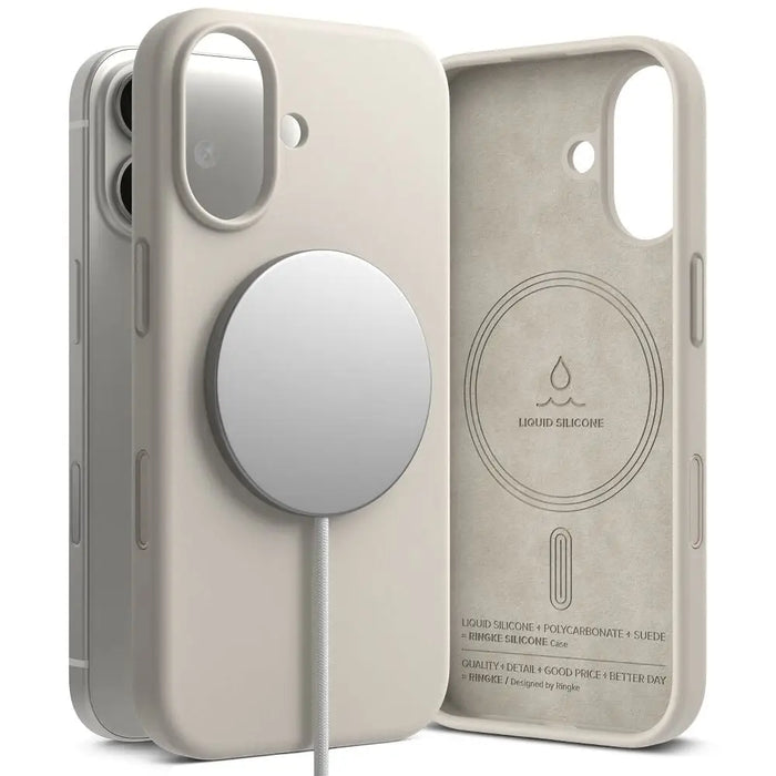 Ringke Silicone Magnetic MagSafe Case for iPhone 17 - Beige - Cell phone cases and covers<<<HurtelXML