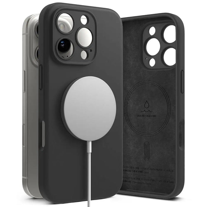 Ringke Silicone MagSafe Case for iPhone 16 Pro max - Black - Cell phone cases and covers<<<HurtelXML&&&iPhone 16 Pro