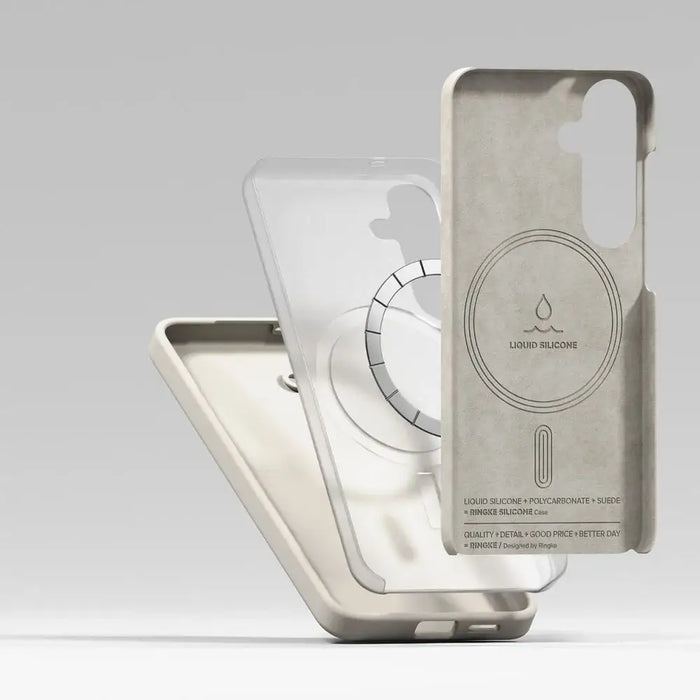 Ringke Silicone MagSafe Case for Samsung Galaxy S25+ - Beige - Cell phone cases and covers<<<HurtelXML