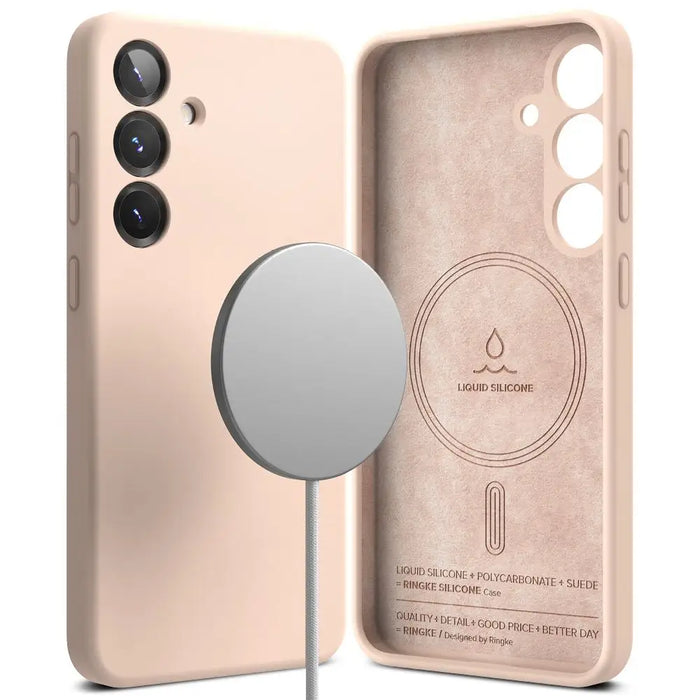 Ringke Silicone MagSafe Case for Samsung Galaxy S25+ - Pink - Cell phone cases and covers<<<HurtelXML