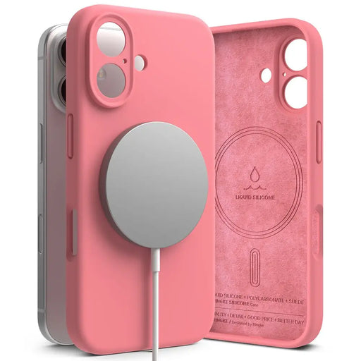 Ringke Silicone MagSafe iPhone 16 Case - Pink - Cell phone cases and covers<<<HurtelXML&&&iPhone