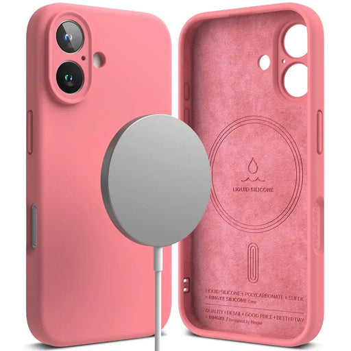 Ringke Silicone MagSafe iPhone 16 Case - Pink - Cell phone cases and covers<<<HurtelXML&&&iPhone