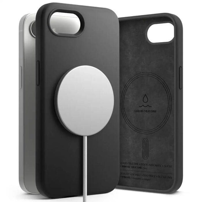 Ringke Silicone Magsafe iPhone 16e Case - Black - Cell phone cases and covers<<<HurtelXML