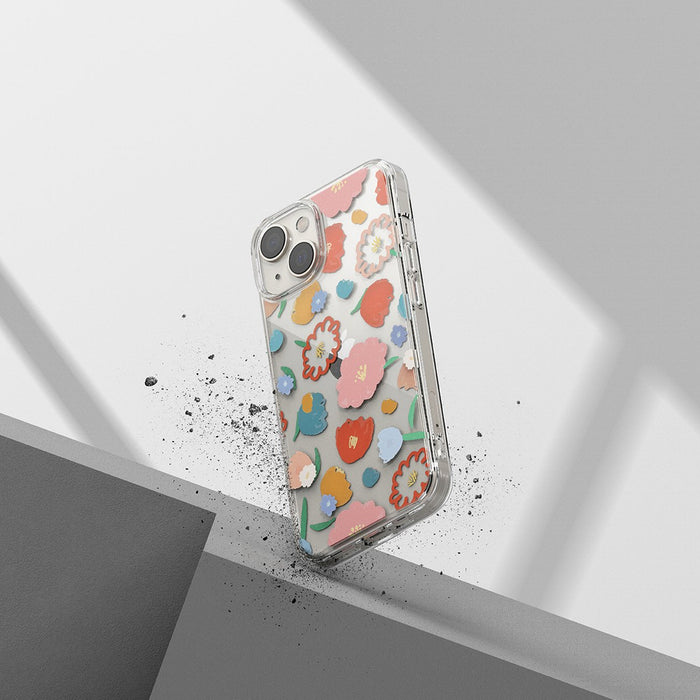 Ringke Fusion Design Armored Sleeve Cover with Gel Frame for iPhone 14 Plus transparent (Floral) (FD637E31)