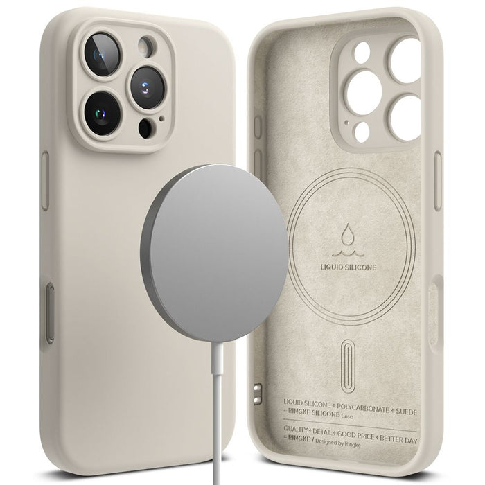 Ringke Silicone MagSafe iPhone 16 Pro Case - Beige