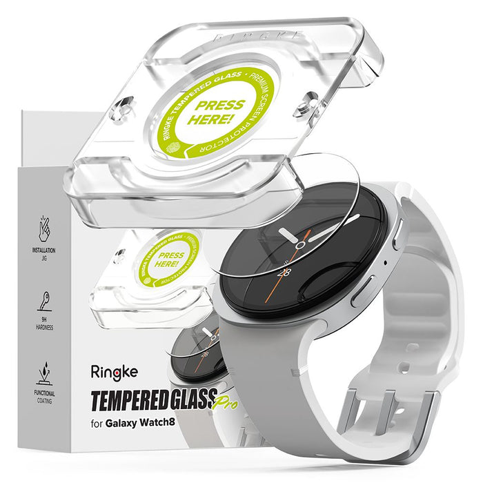 Ringke Tempered Glass Pro 2-pack for Samsung Galaxy Watch 8 44mm - transparent