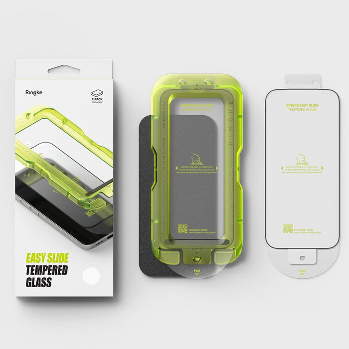 Ringke Easy Slide 2-pack tempered glass for iPhone 17 Pro Max - black