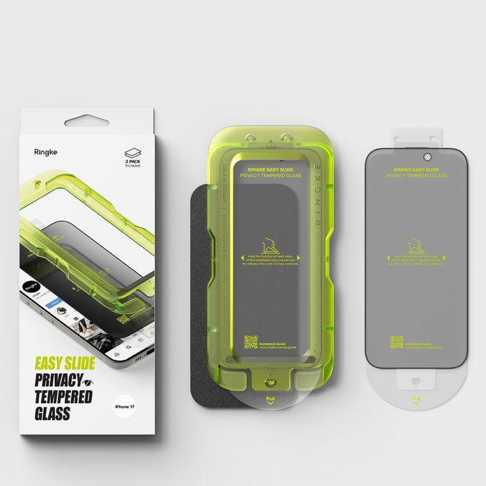 Ringke Easy Slide 2-pack Privacy Glass for iPhone 17 - Black