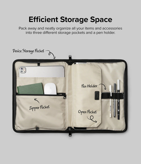Ringke Smart Zip Pouch for a laptop up to 13&quot; with a stand - beige