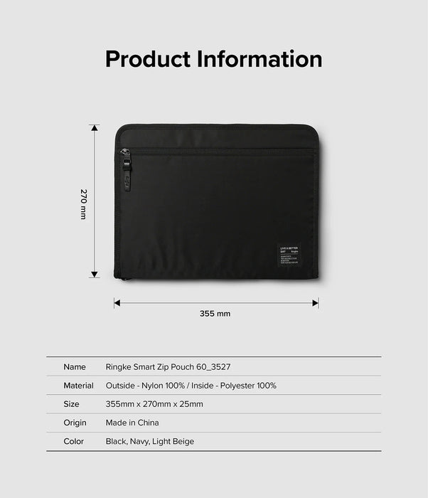 Ringke Smart Zip Pouch for a laptop up to 13&quot; with a stand - beige