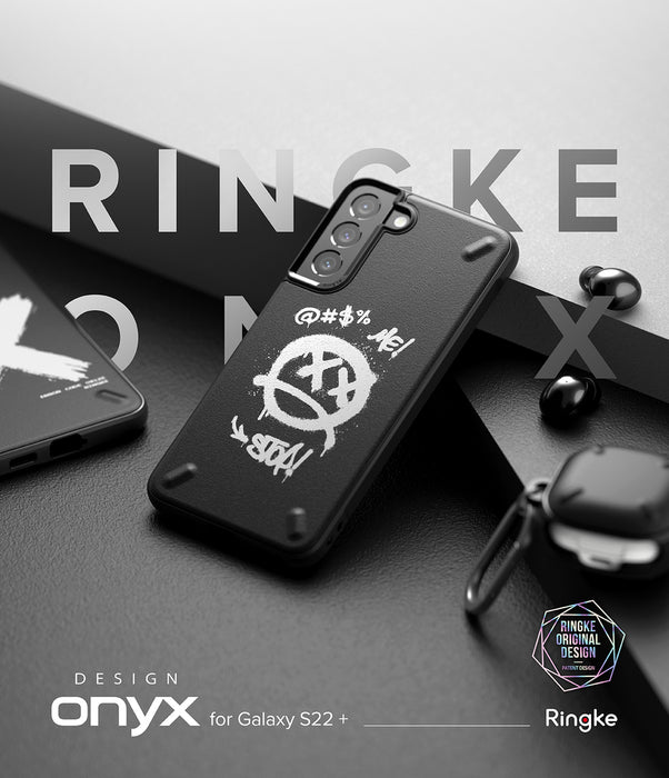 Ringke Onyx Design Durable TPU Cover for Samsung Galaxy S22 + (S22 Plus) black (Graffiti) ()