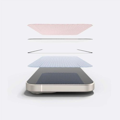 Ringke iPhone 15/ 16 Screen Protector Privacy Tempered Glass 9H with installation jig Transparent