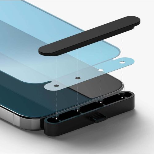 Ringke iPhone 15 Pro Screen Protector Premium Tempered Glass 9H with installation jig Transparent