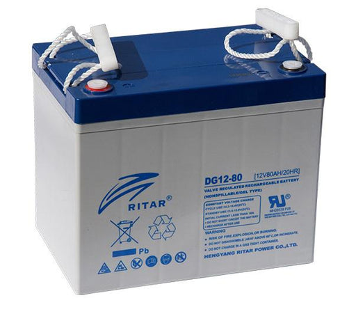 RITAR lead gel battery (DG12-80) 12V 80Ah F15/M6 / F11/M6 For solar systems - Батерии за UPS и СОТ-аларми<<<Батерии и