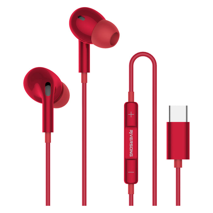 Stereo headphones RIVERSONG MELODY T1+ TYPE-C RD