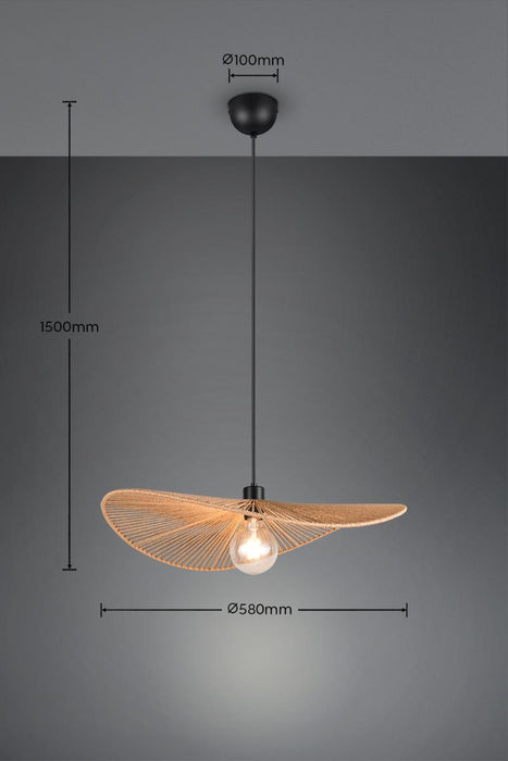 PENDANT LAMP LAURINE 1XE27 RL BLACK MATTE