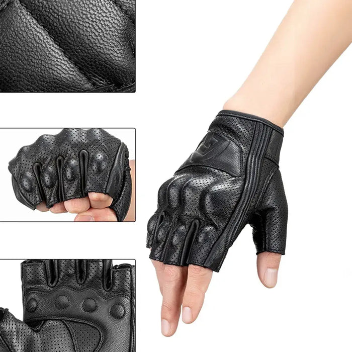 Rockbros 16220006003 L leather motorcycle gloves - black - Cycling gloves<<<HurtelXML