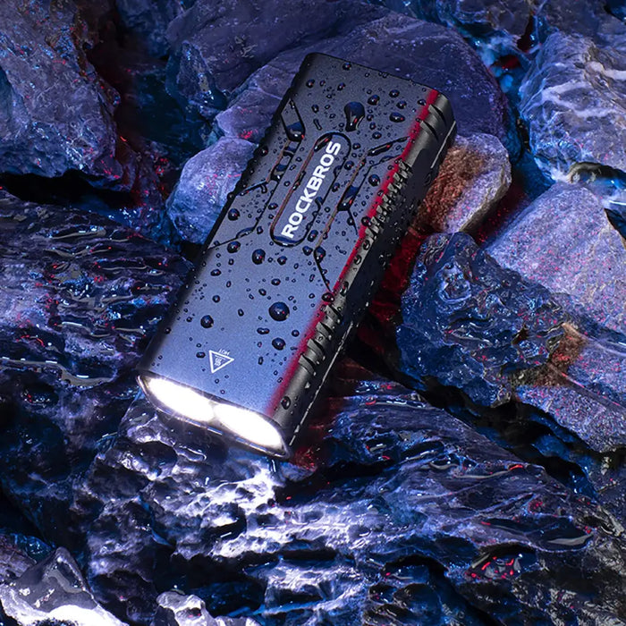 Rockbros 24310002001 bicycle light 850 lm with powerbank function + USB-C - USB-A cable - black - Sport