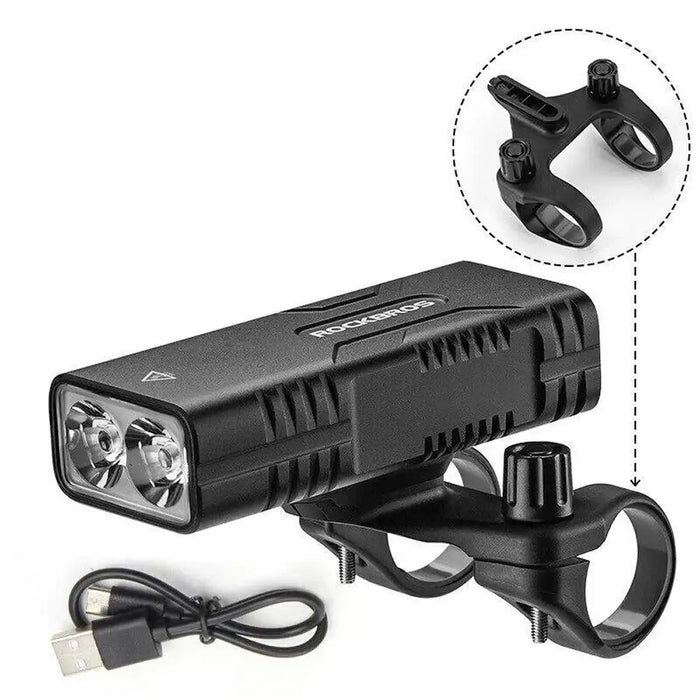 Rockbros 24310002001 bicycle light 850 lm with powerbank function + USB-C - USB-A cable - black - Sport