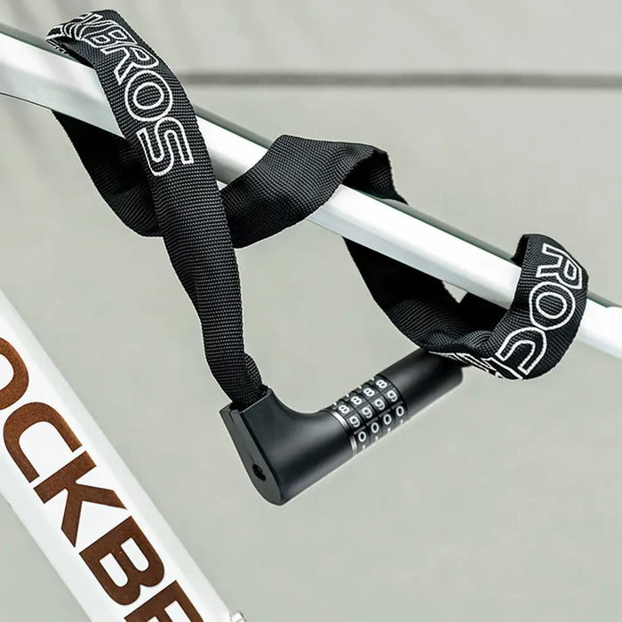 Rockbros 3230002001 bicycle lock with combination and key - black - Sport