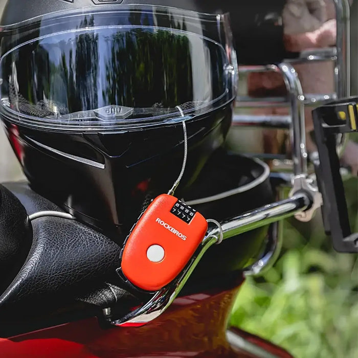 Rockbros 32420981001 bicycle lock with retractable cable - red - Sport products<<<HurtelXML