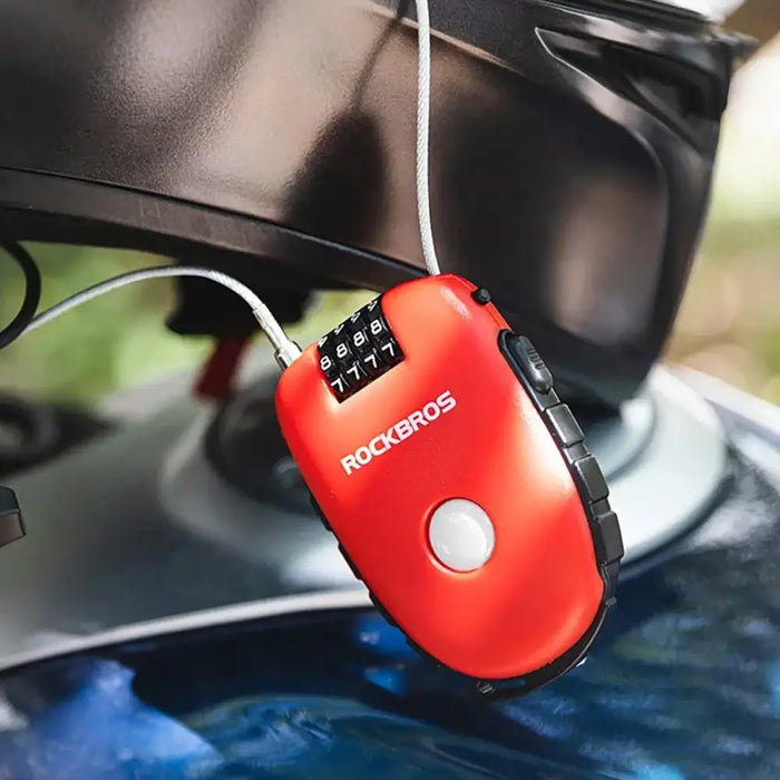 Rockbros 32420981001 bicycle lock with retractable cable - red - Sport products<<<HurtelXML