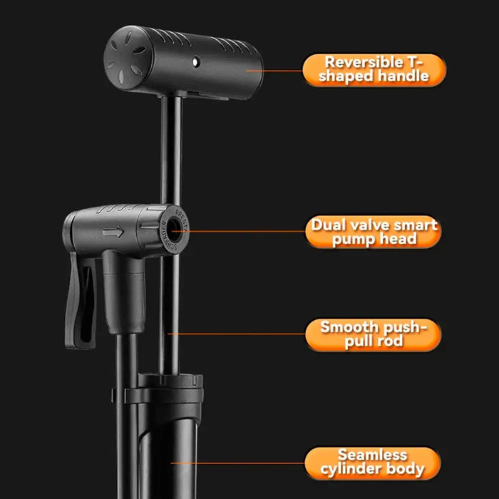 Rockbros 42310006001 bicycle pump with pressure gauge - black - Sport products<<<HurtelXML&&&PumpsSIR-POM<<<Bicycles