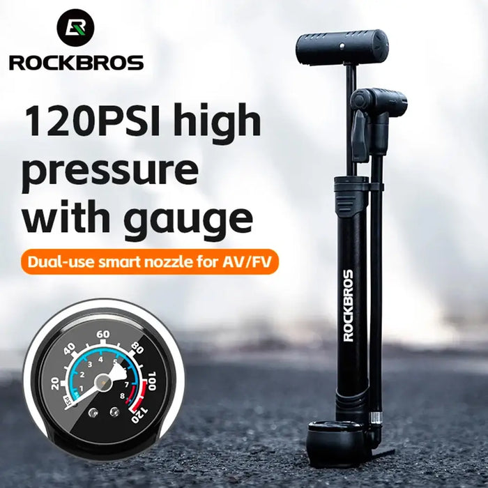 Rockbros 42310006001 bicycle pump with pressure gauge - black - Sport products<<<HurtelXML&&&PumpsSIR-POM<<<Bicycles