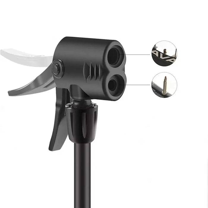 Rockbros 42610002001 floor bicycle pump with pressure gauge - black - Sport