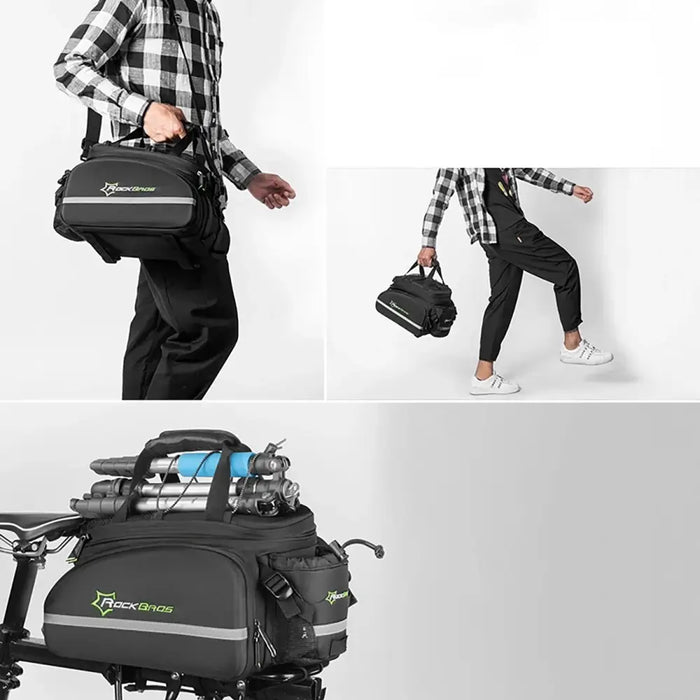 Rockbros A6-03BK bicycle bag for trunk 35 l with fold-out pockets - black - Sport products<<<HurtelXML