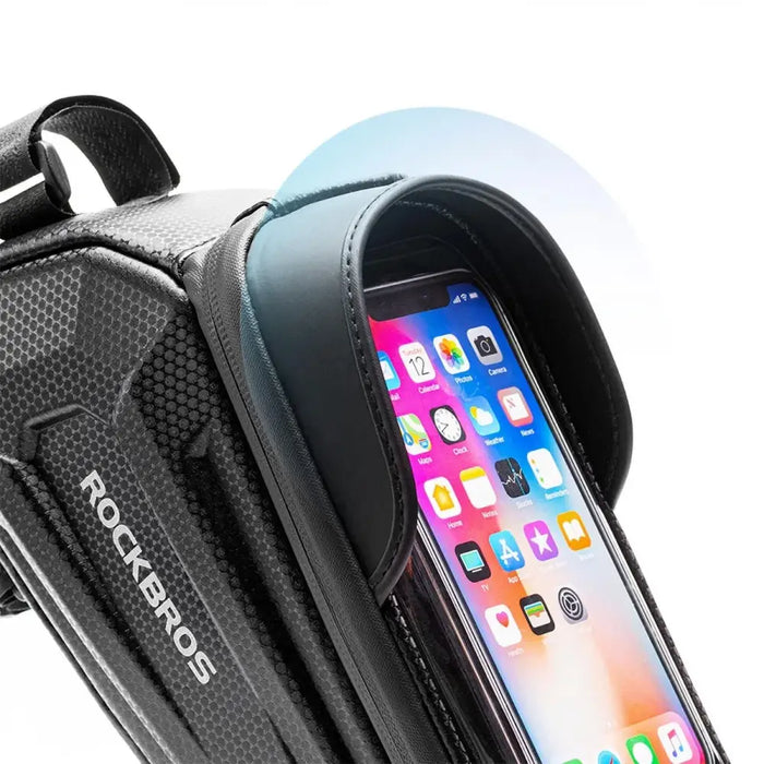 Rockbros B68 bicycle bag for armored frame with phone pocket and cover 1.7l - black - Sport products<<<HurtelXML&&&Bags