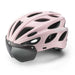 Rockbros Bike Helmet with Visor Detachable UV Goggles Detachable Visor Unisex - Pink - Sport products<<<HurtelXML