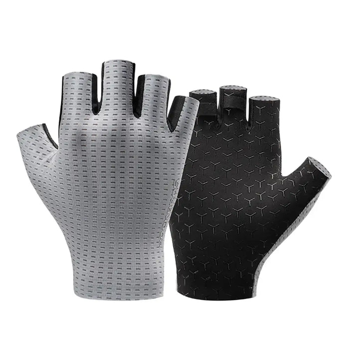 Rockbros Breathable Short Finger Cycling Gloves Size: M - Grey - Cycling gloves<<<HurtelXML