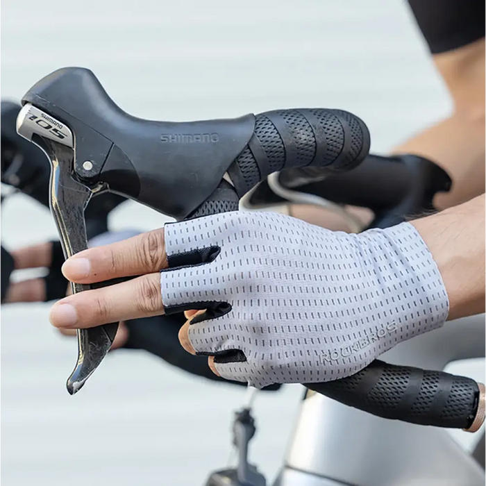 Rockbros Breathable Short Finger Cycling Gloves Size: M - Grey - Cycling gloves<<<HurtelXML