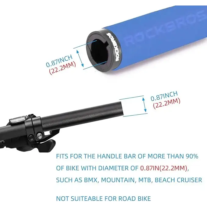 Rockbros BT1001BLBK sponge bicycle handlebar grips - blue and black - Sport products<<<HurtelXML