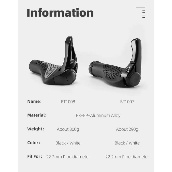 Rockbros BT1007W Bicycle Holder Set with Horns - White - Sport products<<<HurtelXML