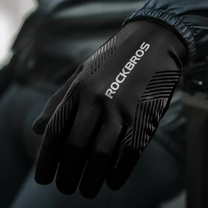 Rockbros cycling gloves spring/summer/autumn full size: L - black - Cycling gloves<<<HurtelXML