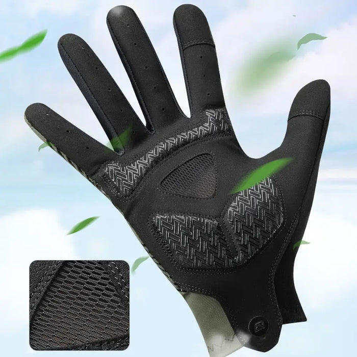 Rockbros cycling gloves spring/summer/autumn full size: M - green - Cycling gloves<<<HurtelXML