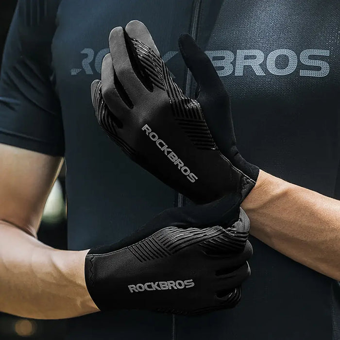 Rockbros cycling gloves spring/summer/autumn full size: S - black - Cycling gloves<<<HurtelXML