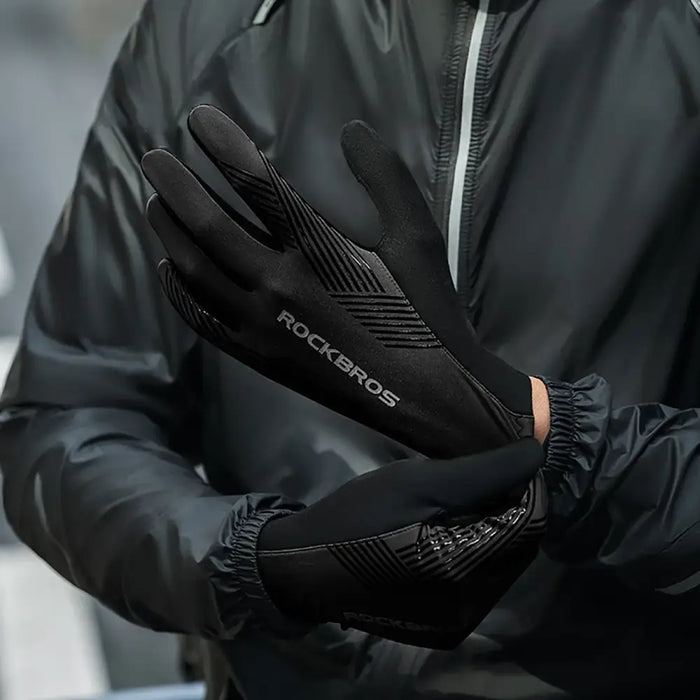 Rockbros cycling gloves spring/summer/autumn full size: XL - black - Cycling gloves<<<HurtelXML