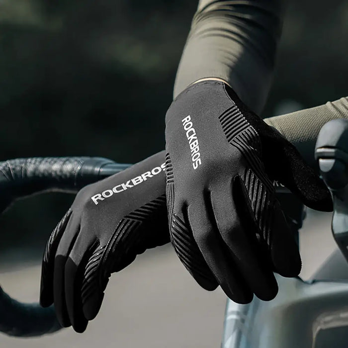 Rockbros cycling gloves spring/summer/autumn full size: XXL - black - Cycling gloves<<<HurtelXML