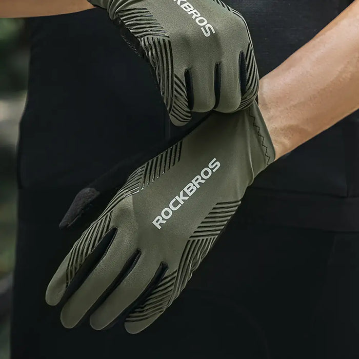 Rockbros cycling gloves spring/summer/autumn full size: XXL - green - Cycling gloves<<<HurtelXML