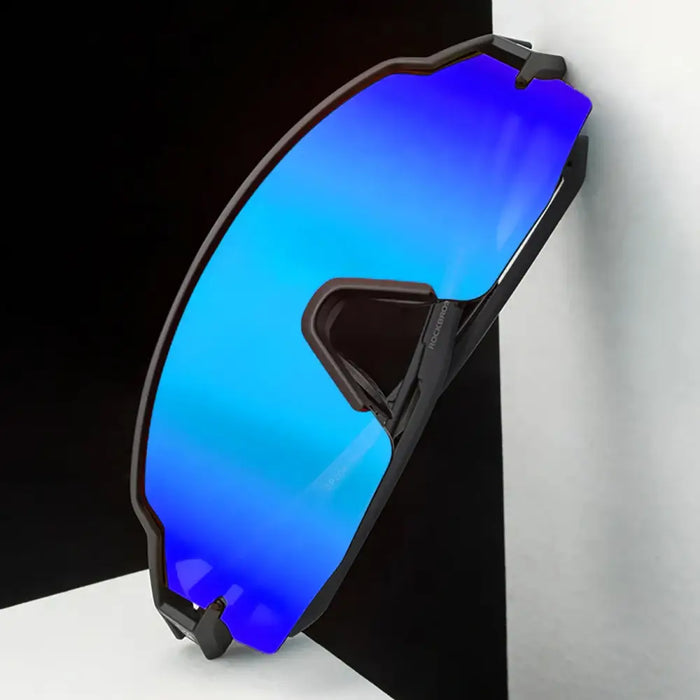 Rockbros Polarized Cycling Glasses with UV Protection and Corrective Insert Blue Lenses - Black - Sport