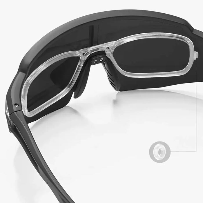Rockbros Polarized Cycling Glasses with UV Protection and Corrective Insert 14120008006 Gray Lenses - Black - Sport
